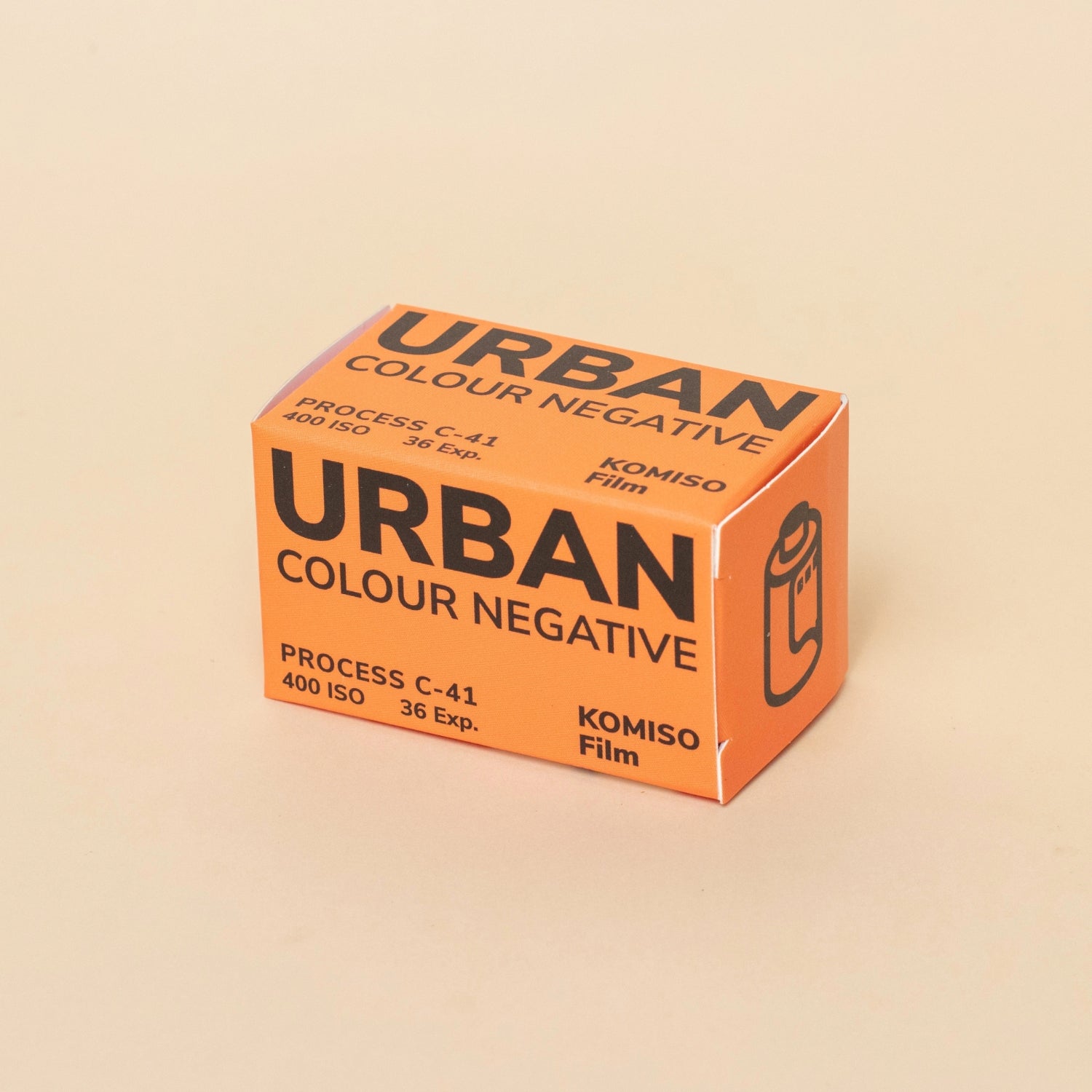 URBAN 400 color negative film box with high grain, 400 ISO, C-41 process, 36 exposures, produced by KOMISO Film.